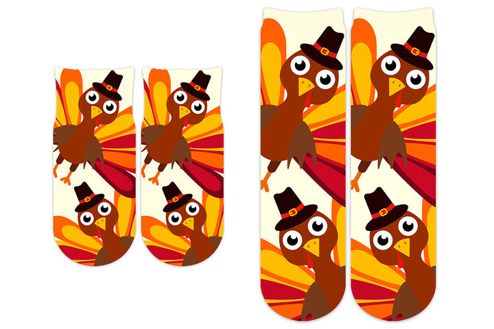 Thanksgiving Turkey Socks (2 Sizes)