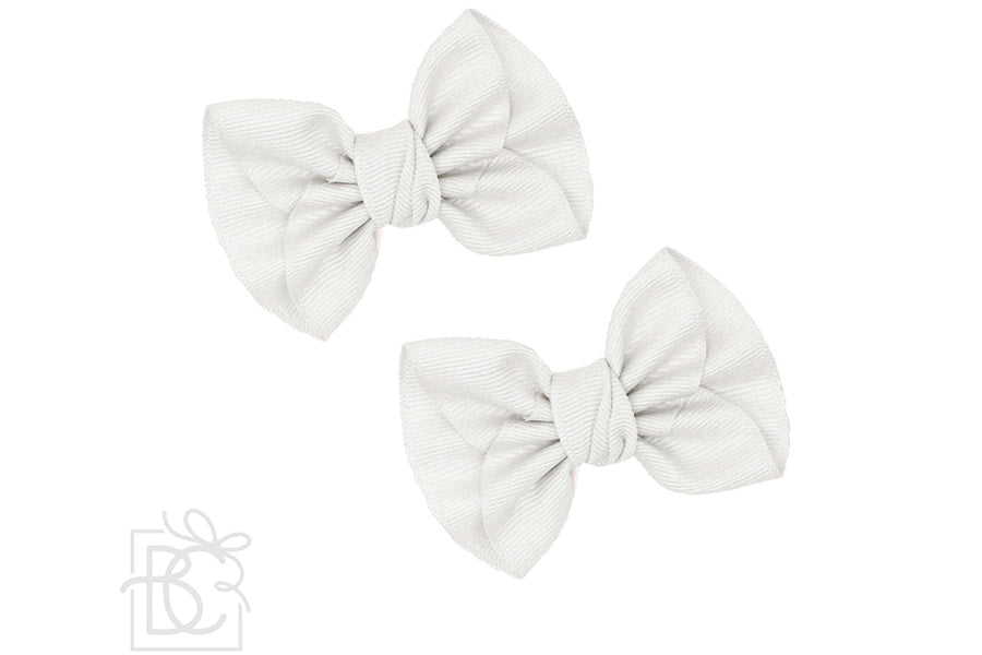 Beyond Creations 2pk Mini Anne - 2.5 inch Bow with Knot - White
