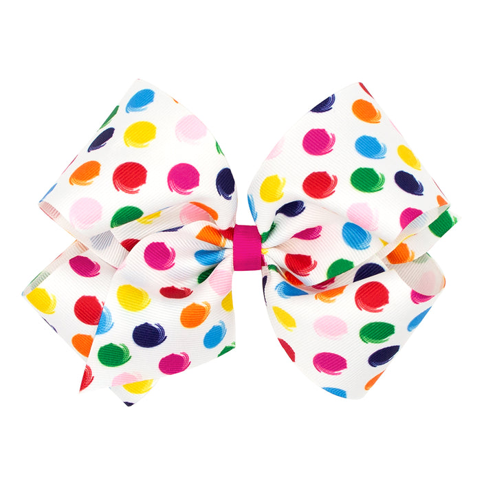 Paint Dots Printed Grosgrain Bow by Wee Ones (2 Sizes)