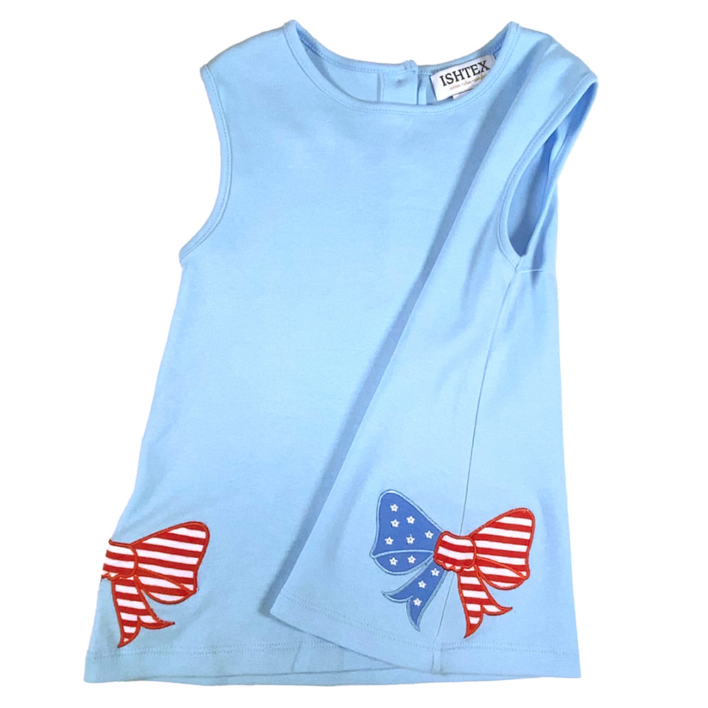 Patriotic Bows Girl's Short Set by Ishtex