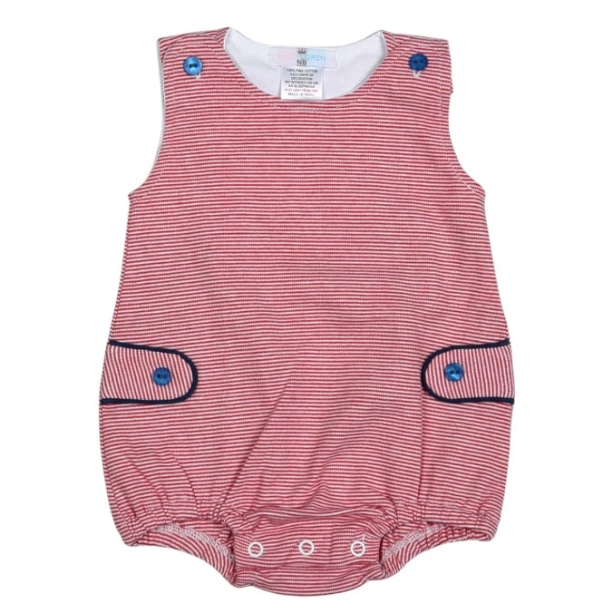 Red Stripe Patriotic Bubble by Baby Loren