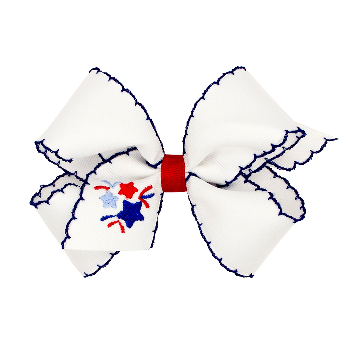 FIreworks Embroidered on Moonstitch Bow by Wee Ones (2 sizes)