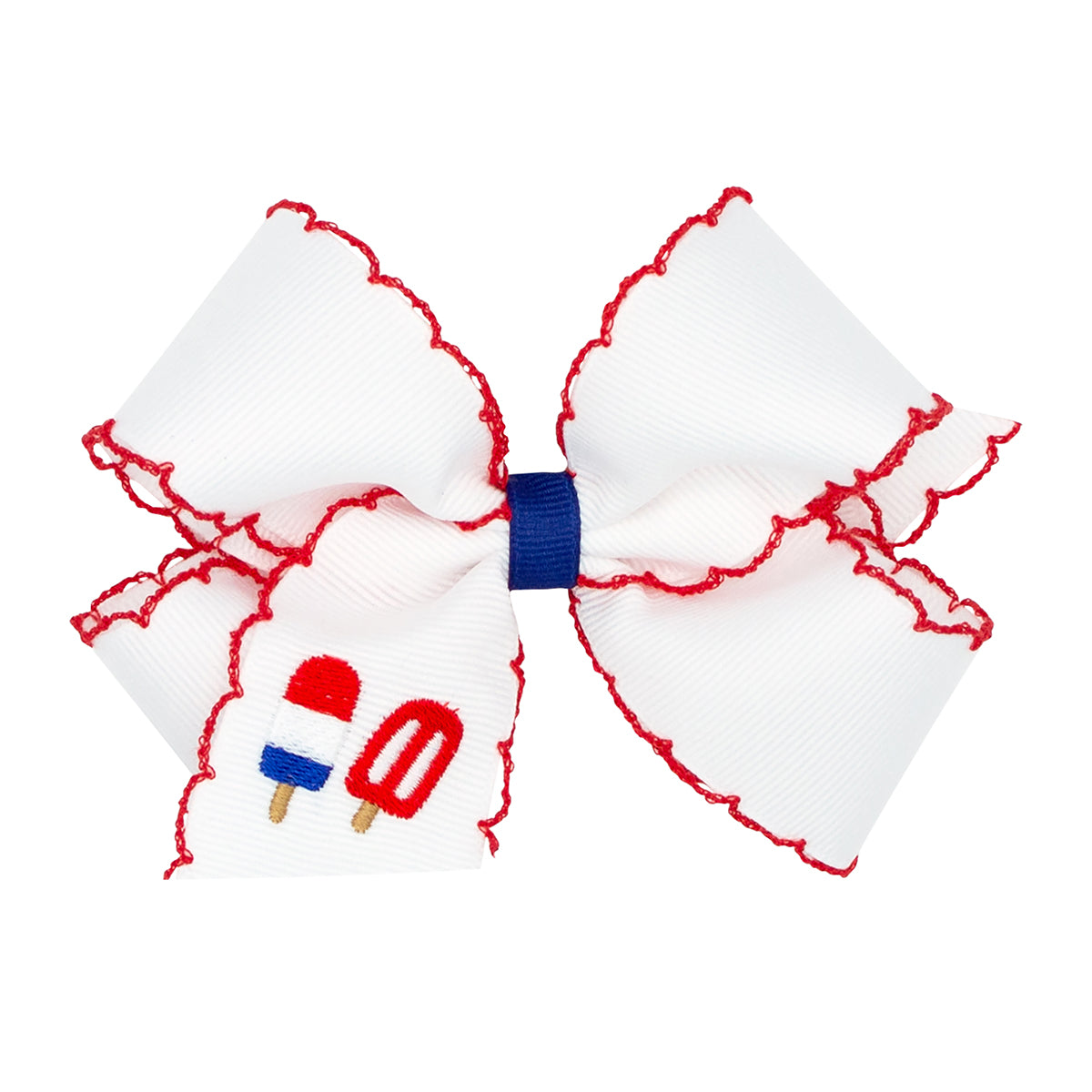 Patriotic Popsicles Embroidered on Moonstitch Bow by Wee Ones (2 sizes)