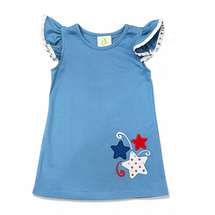 July 4 Fireworks Angel-Sleeve Dress by Zuccini Kids