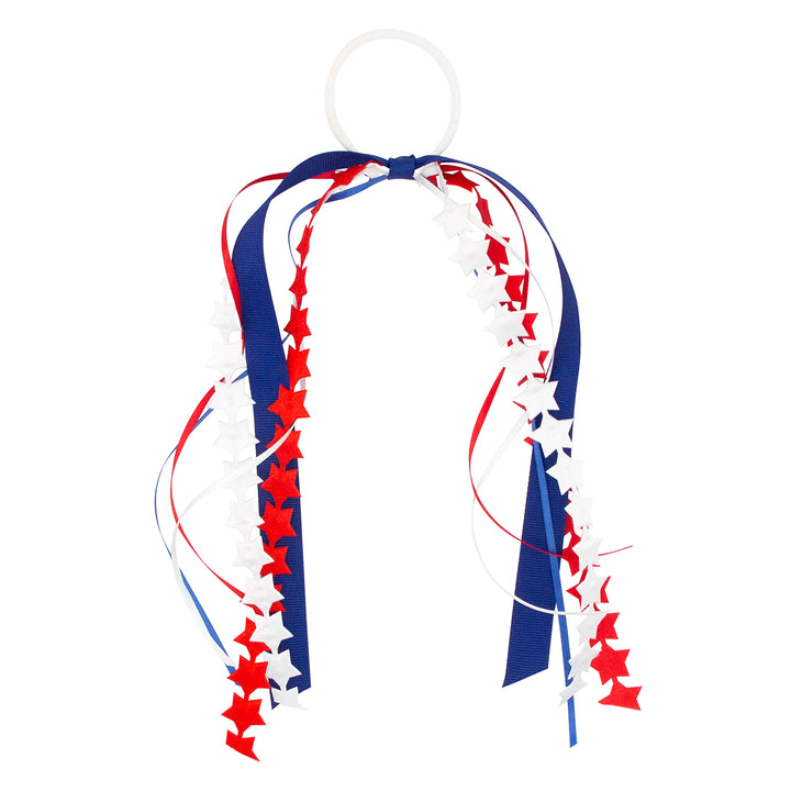 Patriotic Stars Ponytail Streamers Bow by Wee Ones