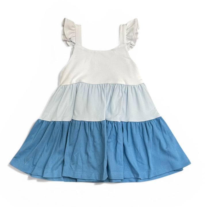 Periwinkle / Light Blue / White Tiered Dress by Zuccini KIds