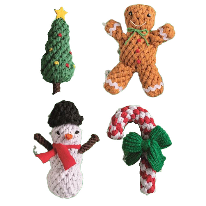 Pet Christmas Rope Toy by Mud Pie (4 Styles)