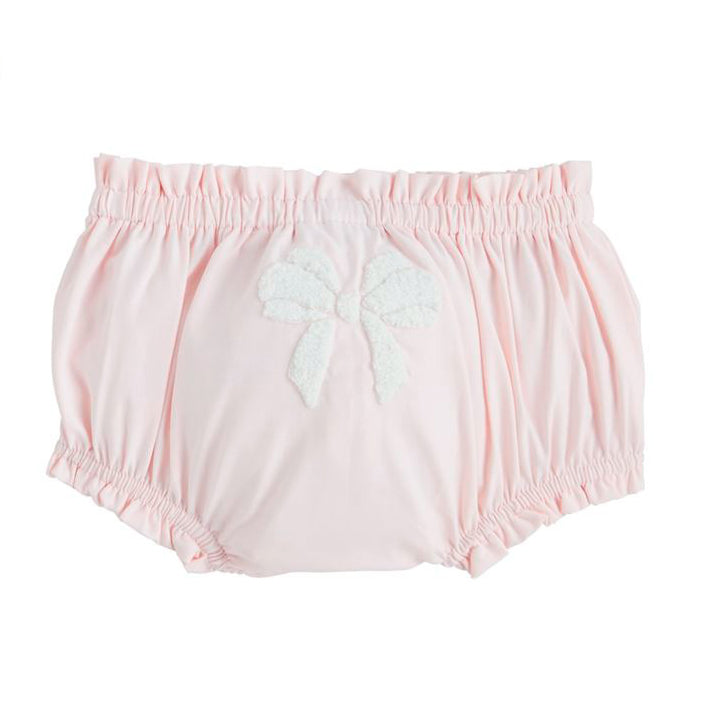 Pink Bloomer with White Boucle Bow by Mud Pie