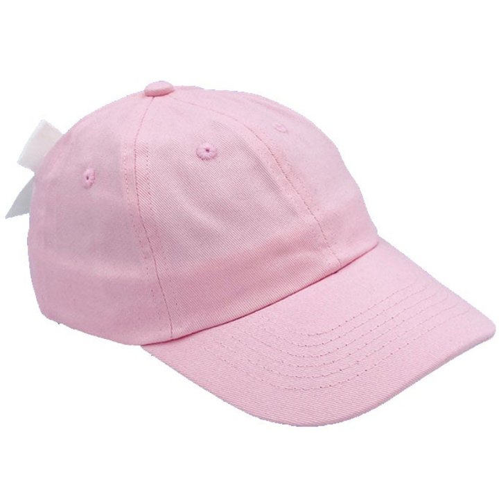 Bits & Bows Baseball Hat - Pink with White Bow
