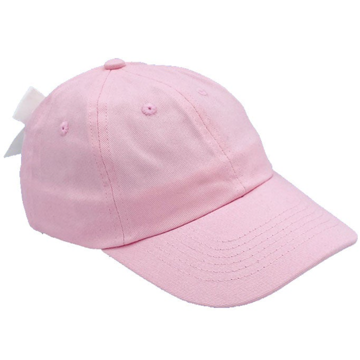 Pink with White Bow Baseball Hat by Bits & Bows