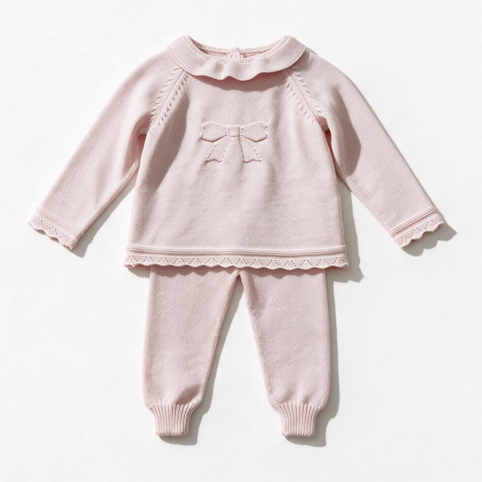 Pink Bow Jogger Set by Mi Lucero