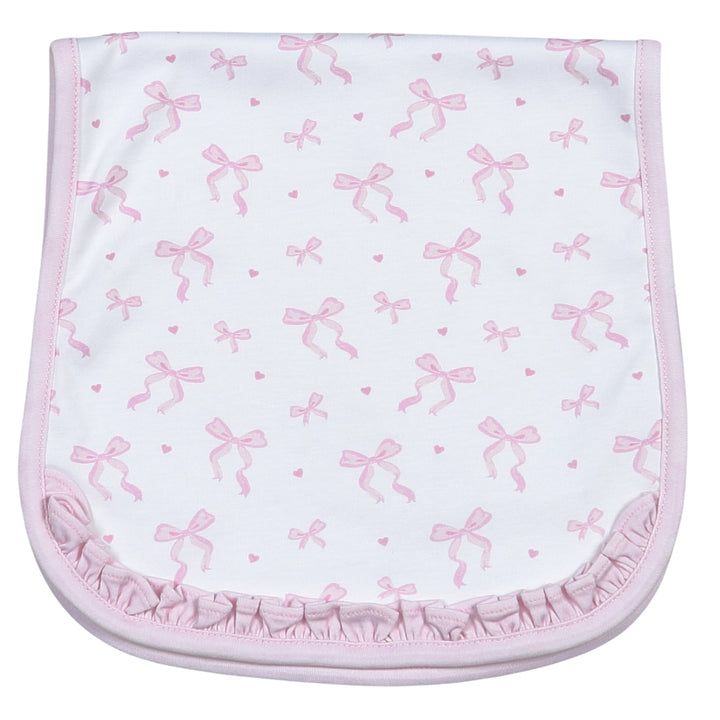 Pink Bows Burp Clothe by Baby Loren