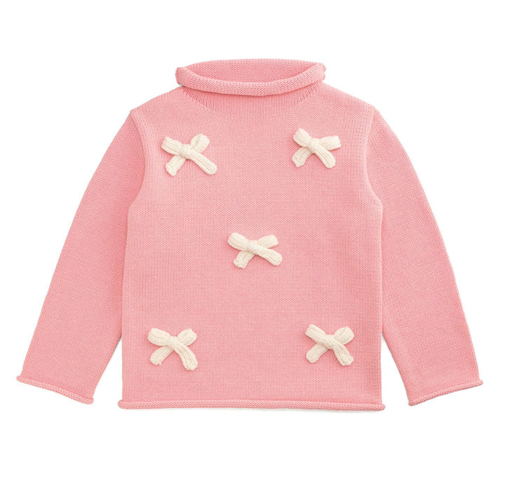 Pink Bows Rollneck Sweater by Mud Pie