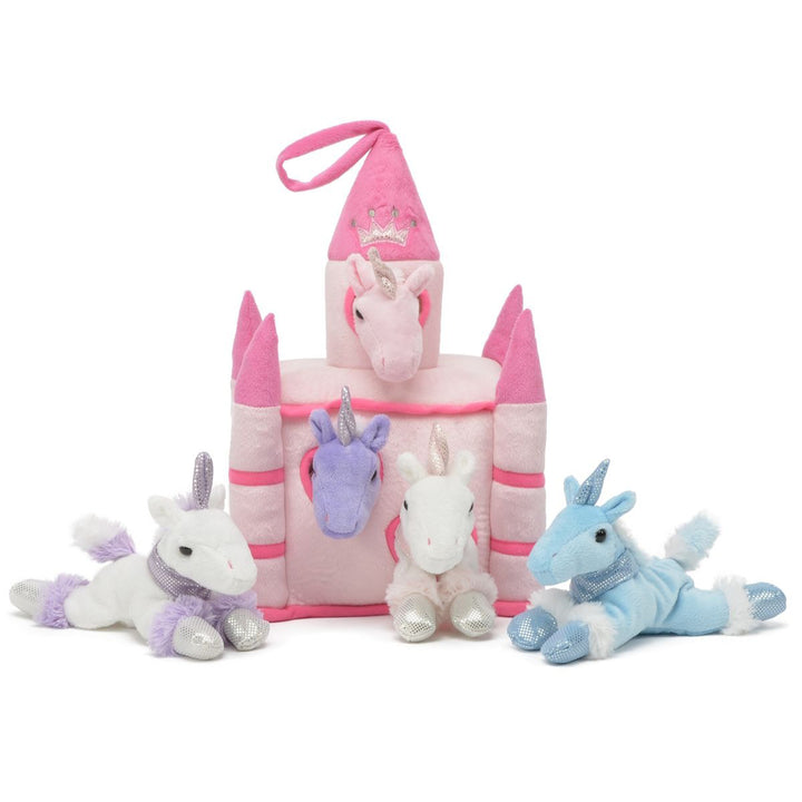 Plush White Castle with Unicorns by Unipak