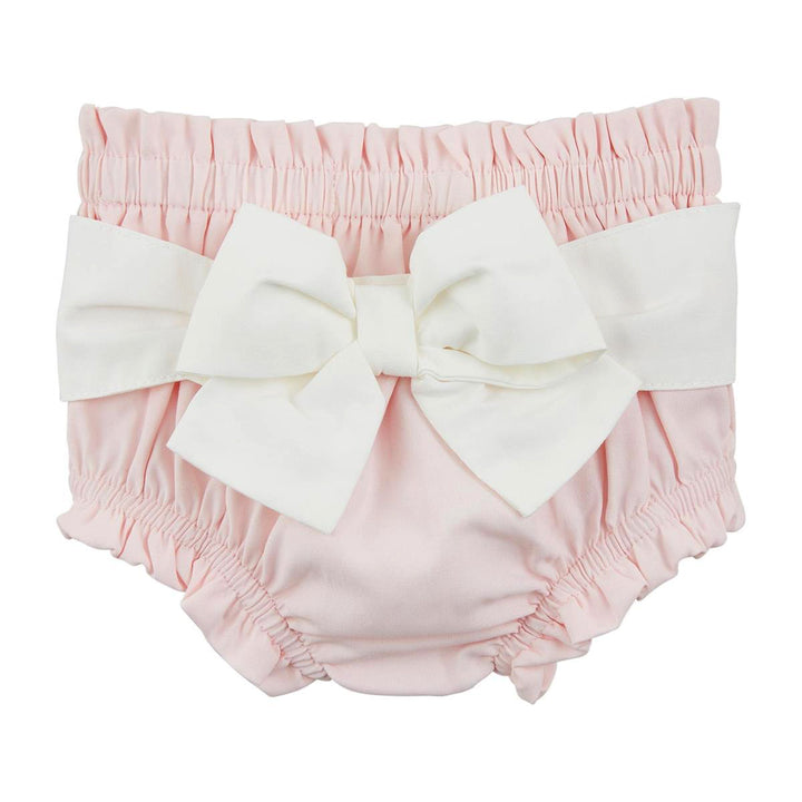 Mud Pie Pink Diaper Cover with White Bow