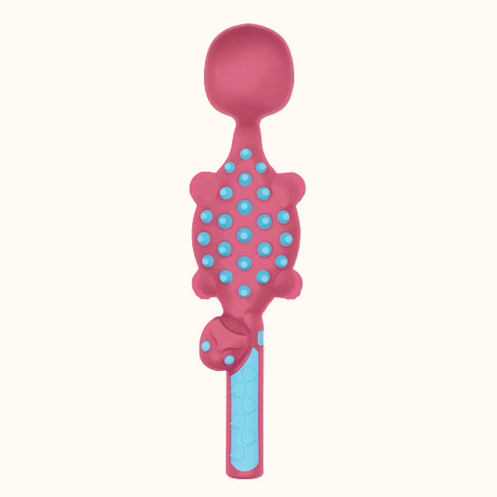 Pink Dino Spoon and Fork (Sold Individually) by Constructive Eating
