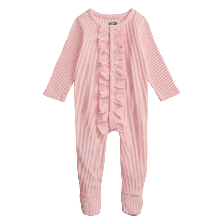 Pink Ribbed Dot Sleeper by Mud Pie