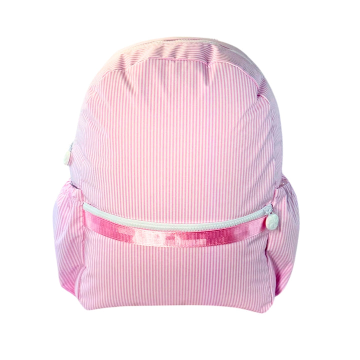 Pink Stripe Glossy Backpack with Drink Pockets by Mint Sweet Little Things