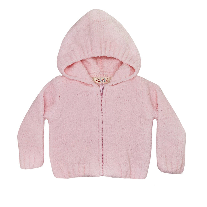 Pink Hooded Chenille Sweater by Zubels