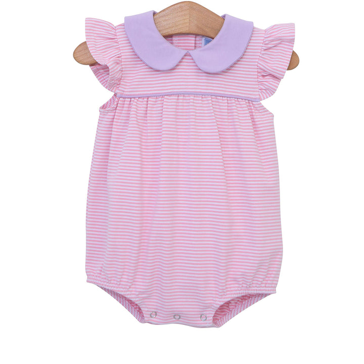 Trotter Street Genevieve Bubble - Pink Stripes with Lavender Trim
