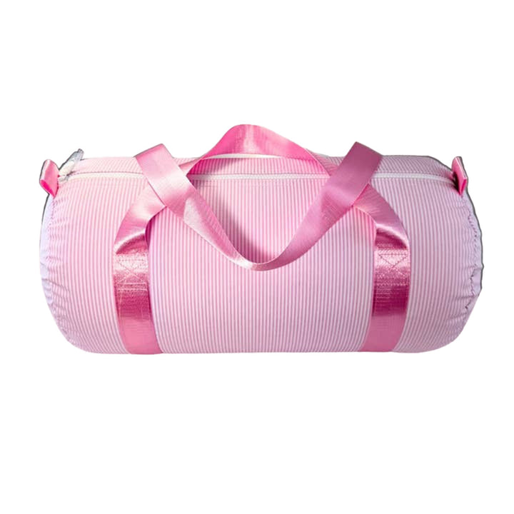 Pink Stripe GLOSSY Medium Duffel by Mint Sweet Little Things