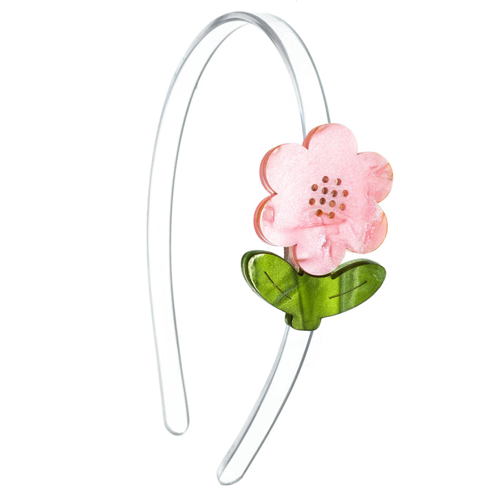 Pearlized Pink Flower Headband by Lilies & Roses