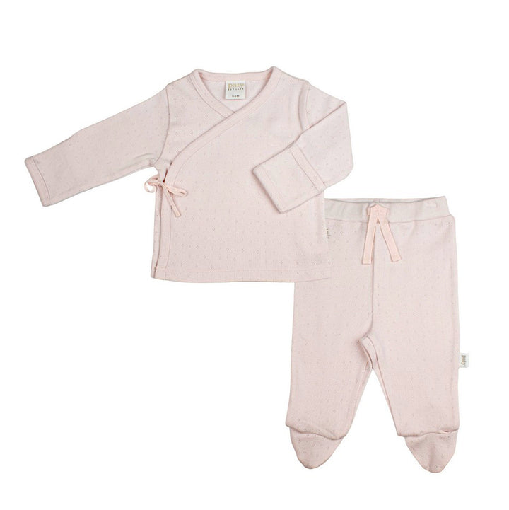 Pink Pointelle Kimono Set by Paty