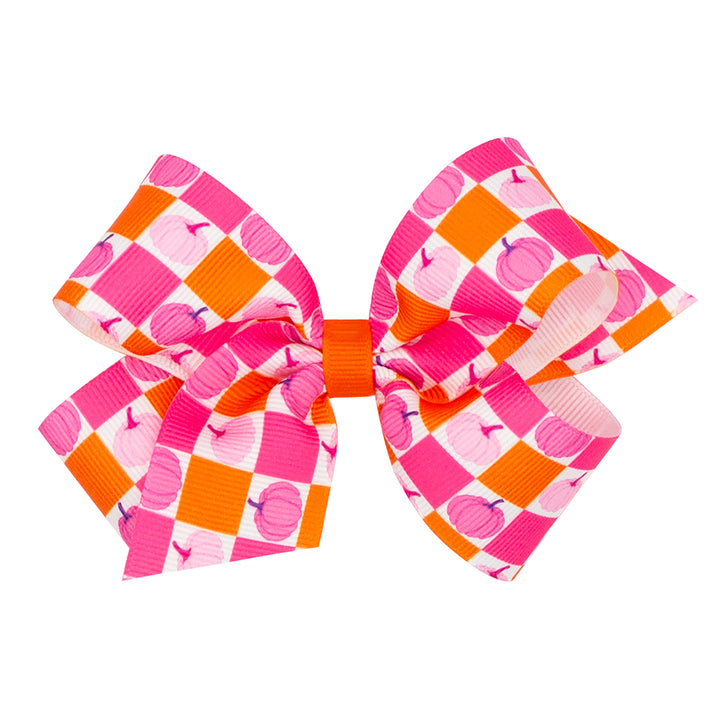 Pink Pumpkins Printed Grosgrain Bow by Wee Ones (2 Sizes)