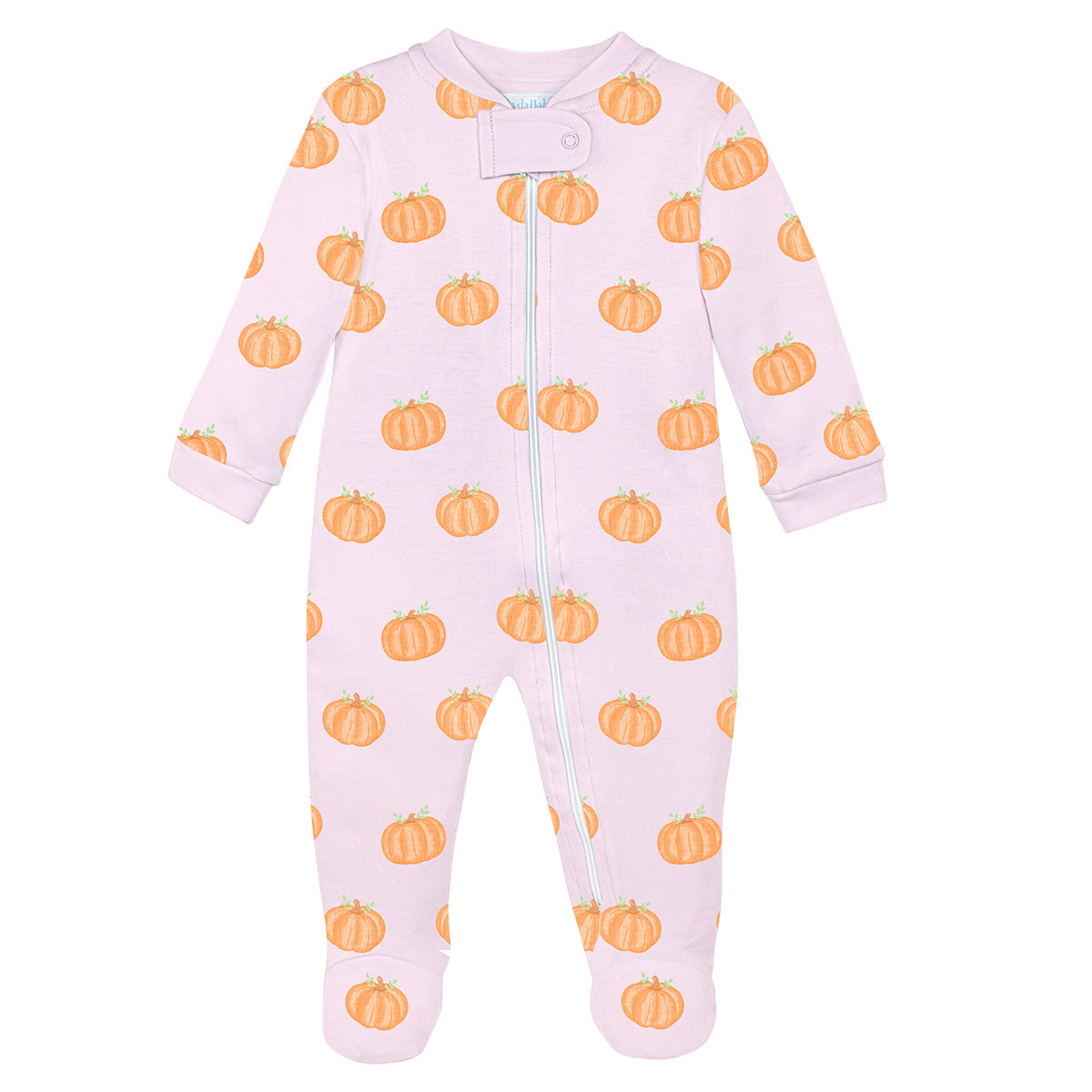Pink Halloween Pumpkins Zipper Footie by LydaBaby