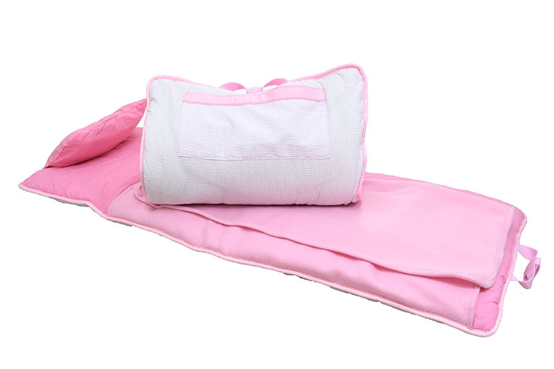 Pink Stripe Seersucker Nap Roll by Mint Sweet Little Things