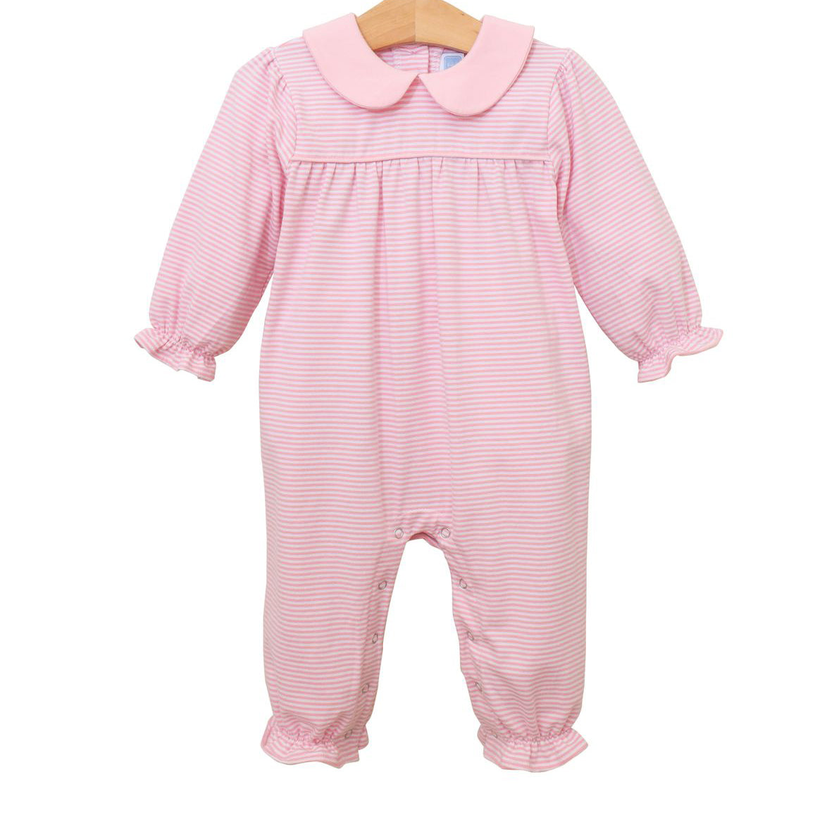 Light Pink Stripe Abigail Romper by Trotter Street Kids