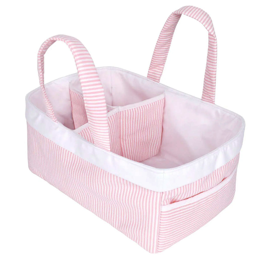 Pink Stripe Diaper Caddy by Nellapima