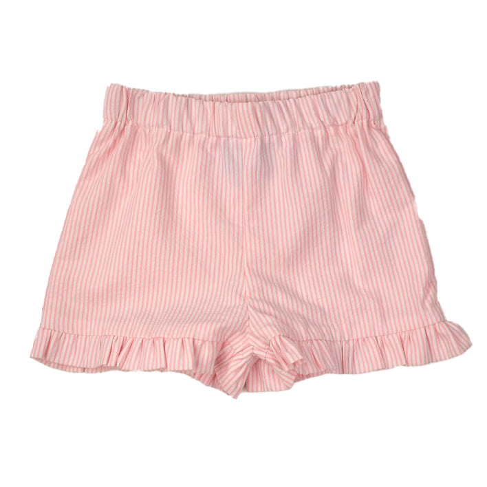 Pink Stripe Ruffle Shorts by Funtasia Too