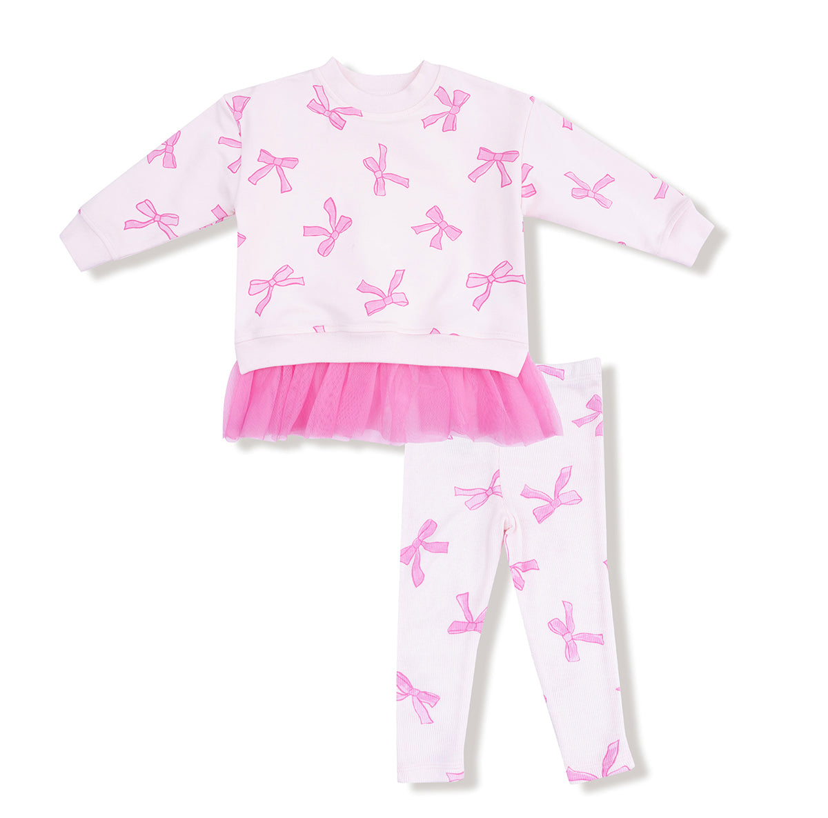 Pretty Bows French Terry Sweatshirt and Leggings Set by Angel Dear