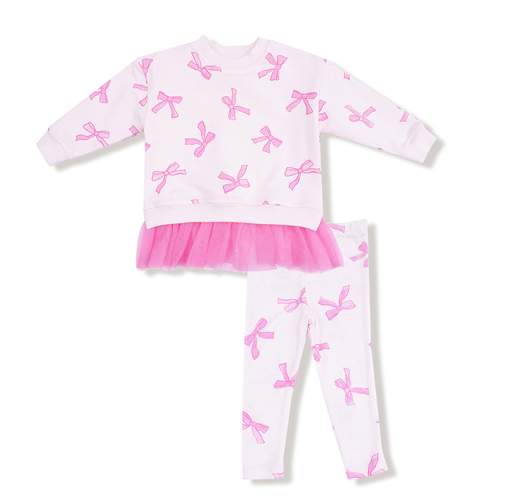 Pretty Bows French Terry Sweatshirt and Leggings Set by Angel Dear