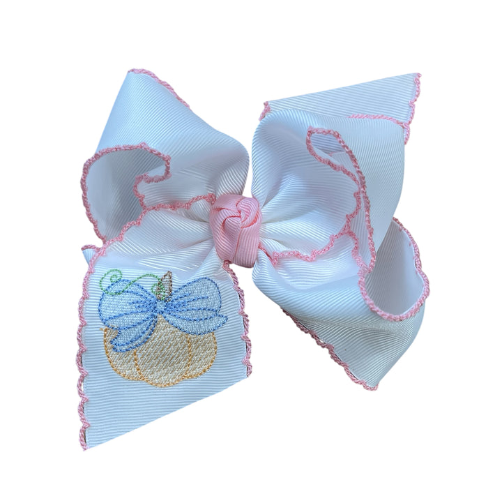Pumpkin Embroidered Bow by Beyond Creations (2 Sizes)