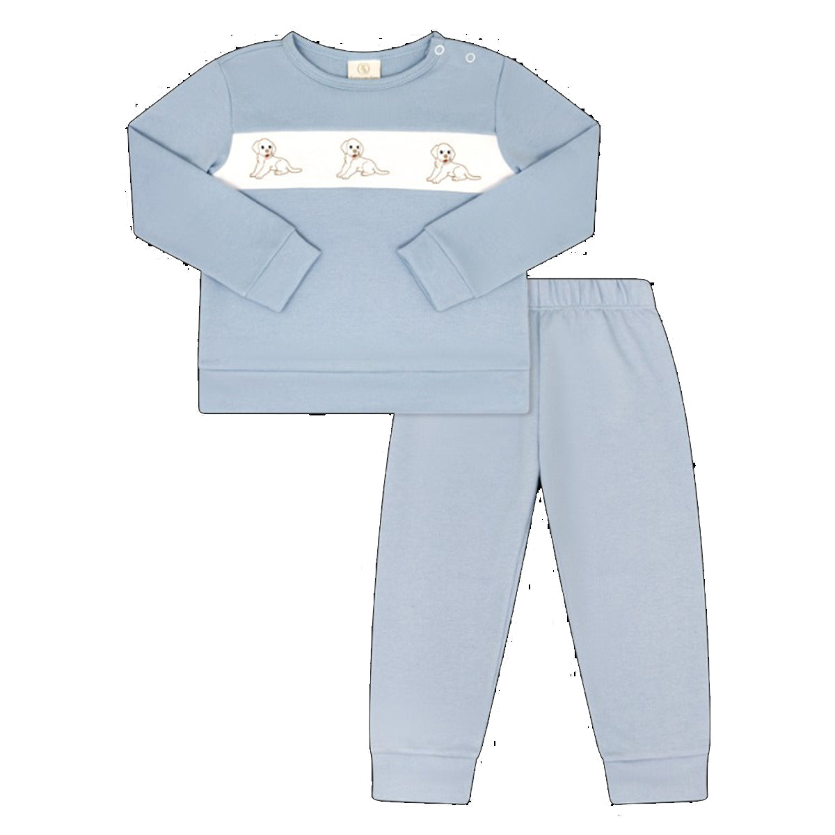 Puppy Embroidered Blue Bayou Play Set by Lullaby Set