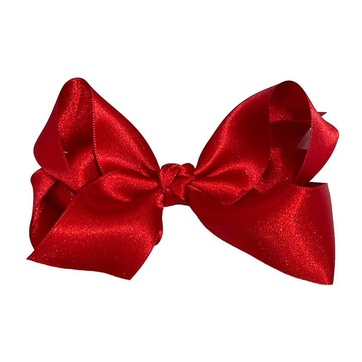 Red French Classic Satin Bow by Wee Ones (2 Sizes)