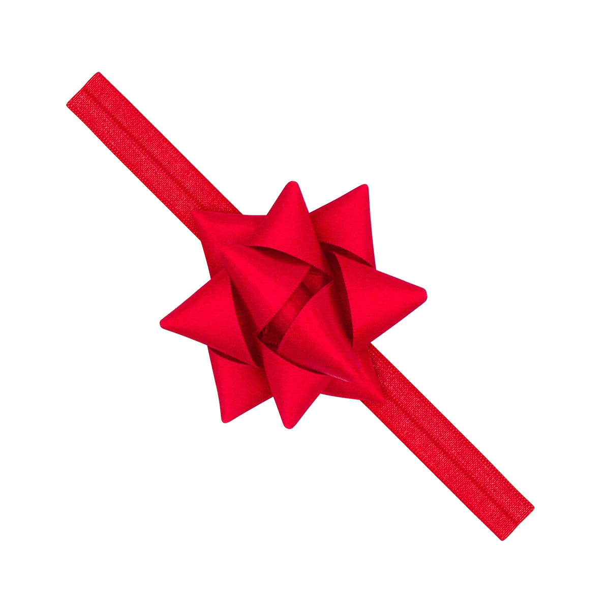 Red Satin "Package" Bow on Band by Wee Ones