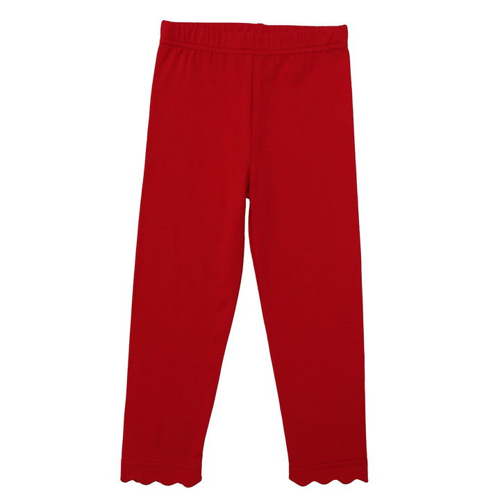 Red Scallop Leggings by Trotter Street Kids