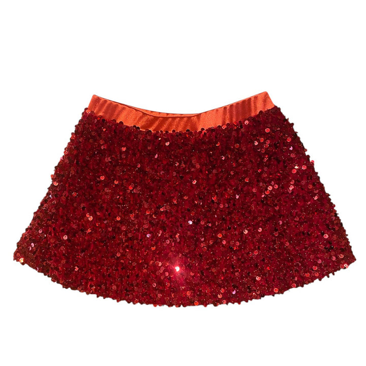 Sequin Red Skort by Lulu Bebe