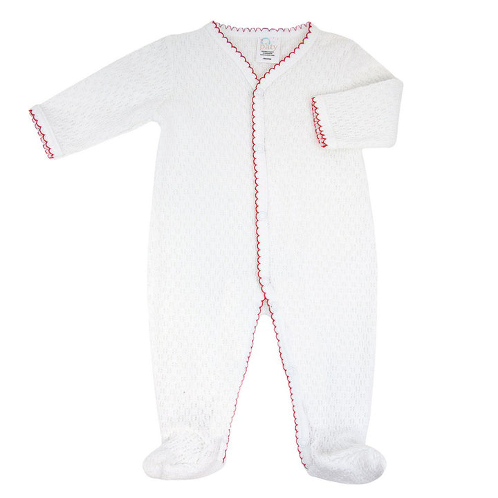 Red-Trimmed Newborn Footie by Paty