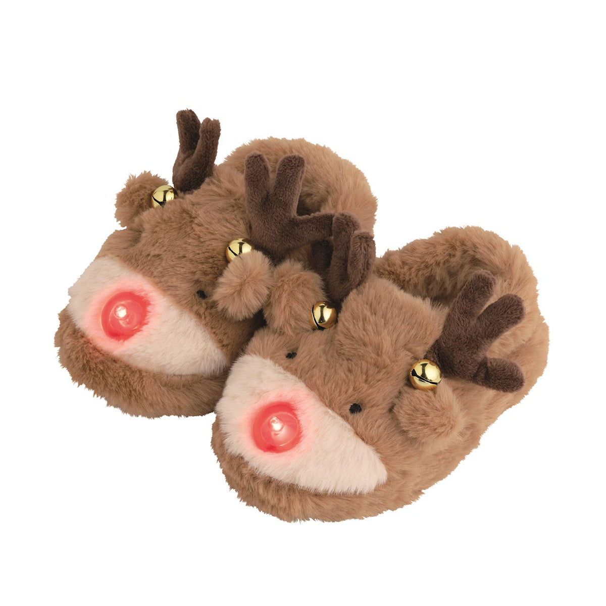 Light-Up Reindeer Christmas Slippers by Mud Pie