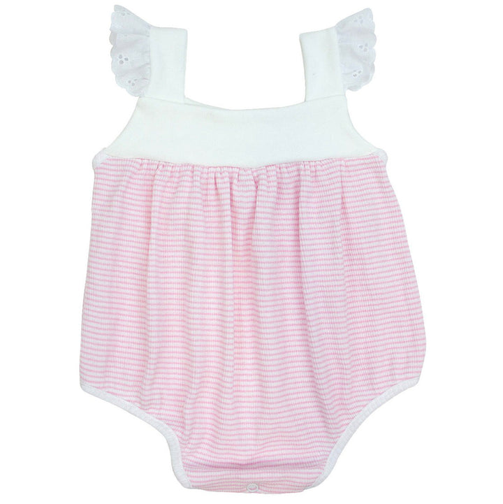 Rib Knit Sunsuit with Eyelet Trim by Paty