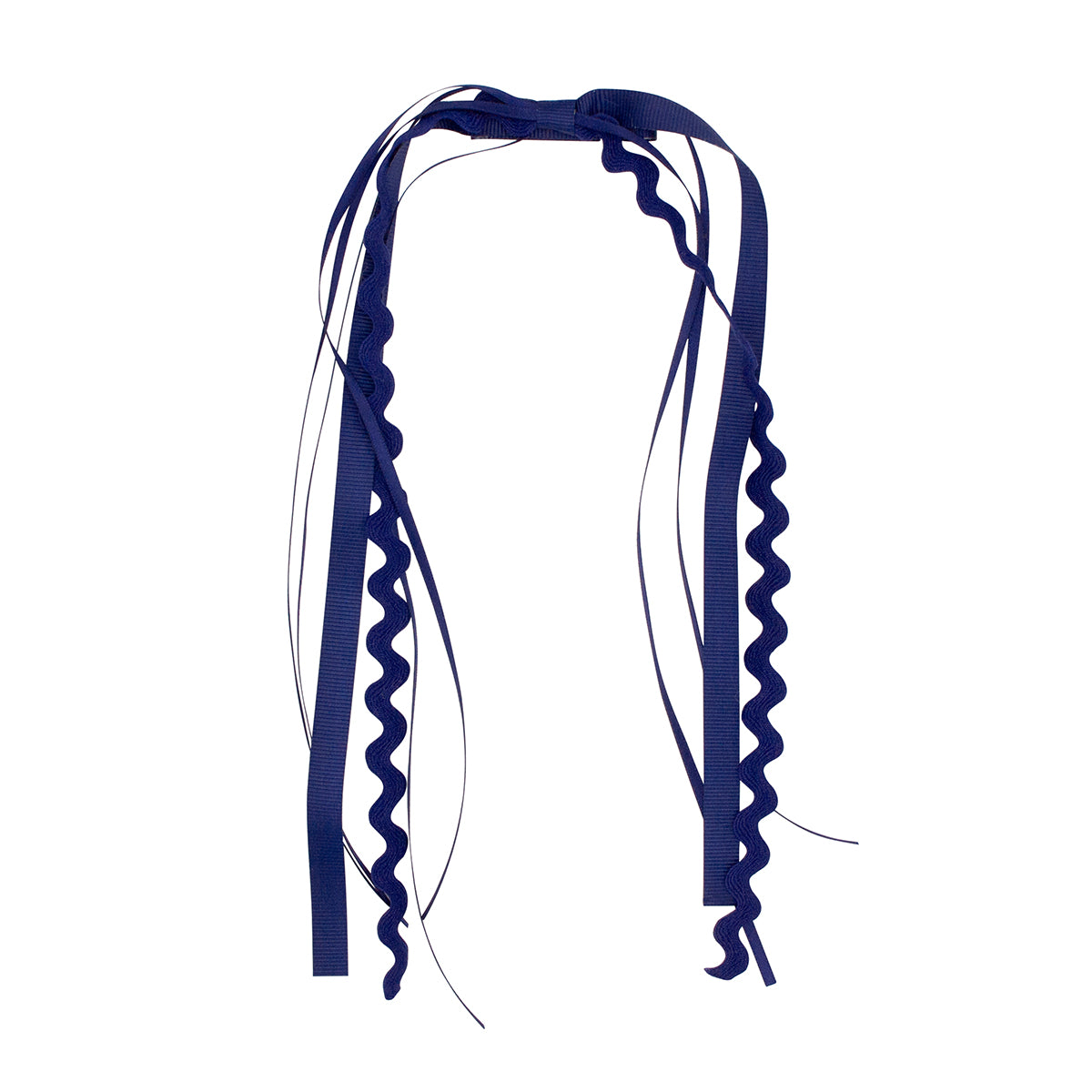 Navy Grosgrain and Ric-Rac Streamer Hair Clip by Wee Ones