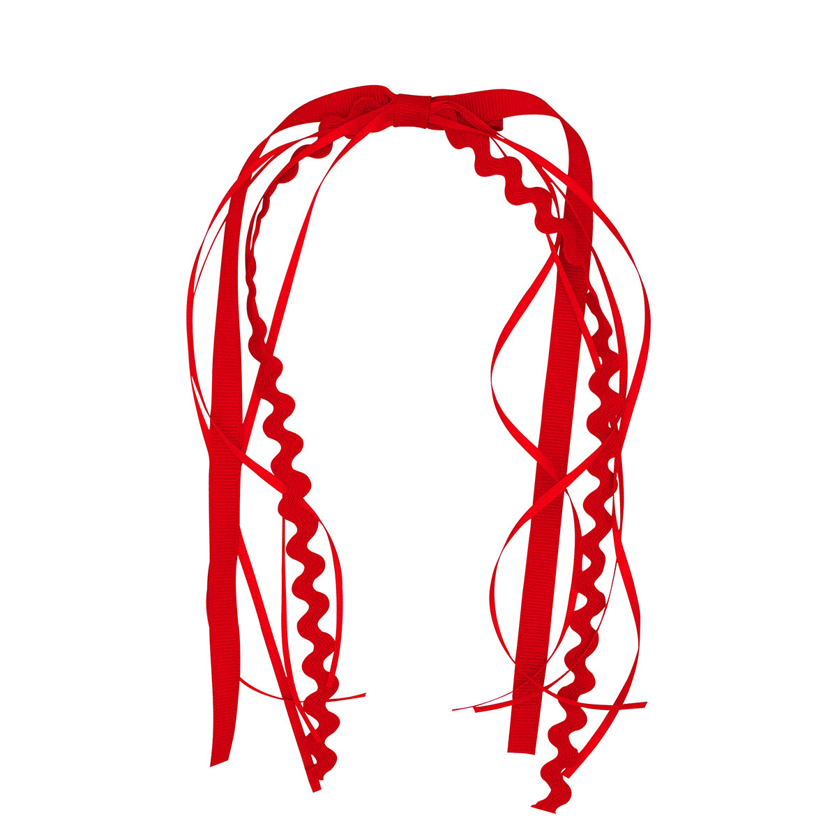 Red Grosgrain and Ric-Rac Streamer Hair Clip by Wee Ones