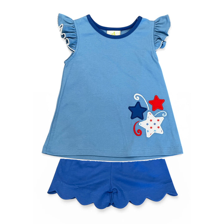 July 4 Fireworks Angel-Sleeve Short Set by Zuccini Kids