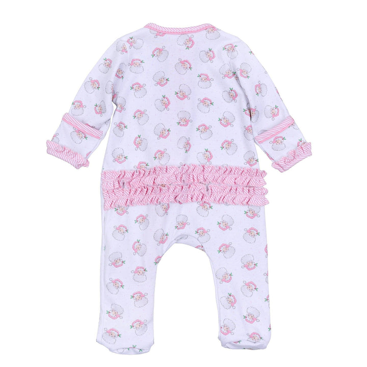 Pink Santa Baby Zipper Footie by Magnolia Baby