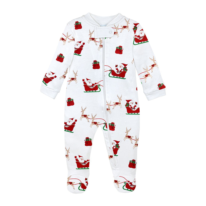 Santa's Sleigh Zipper Footie by LydaBaby