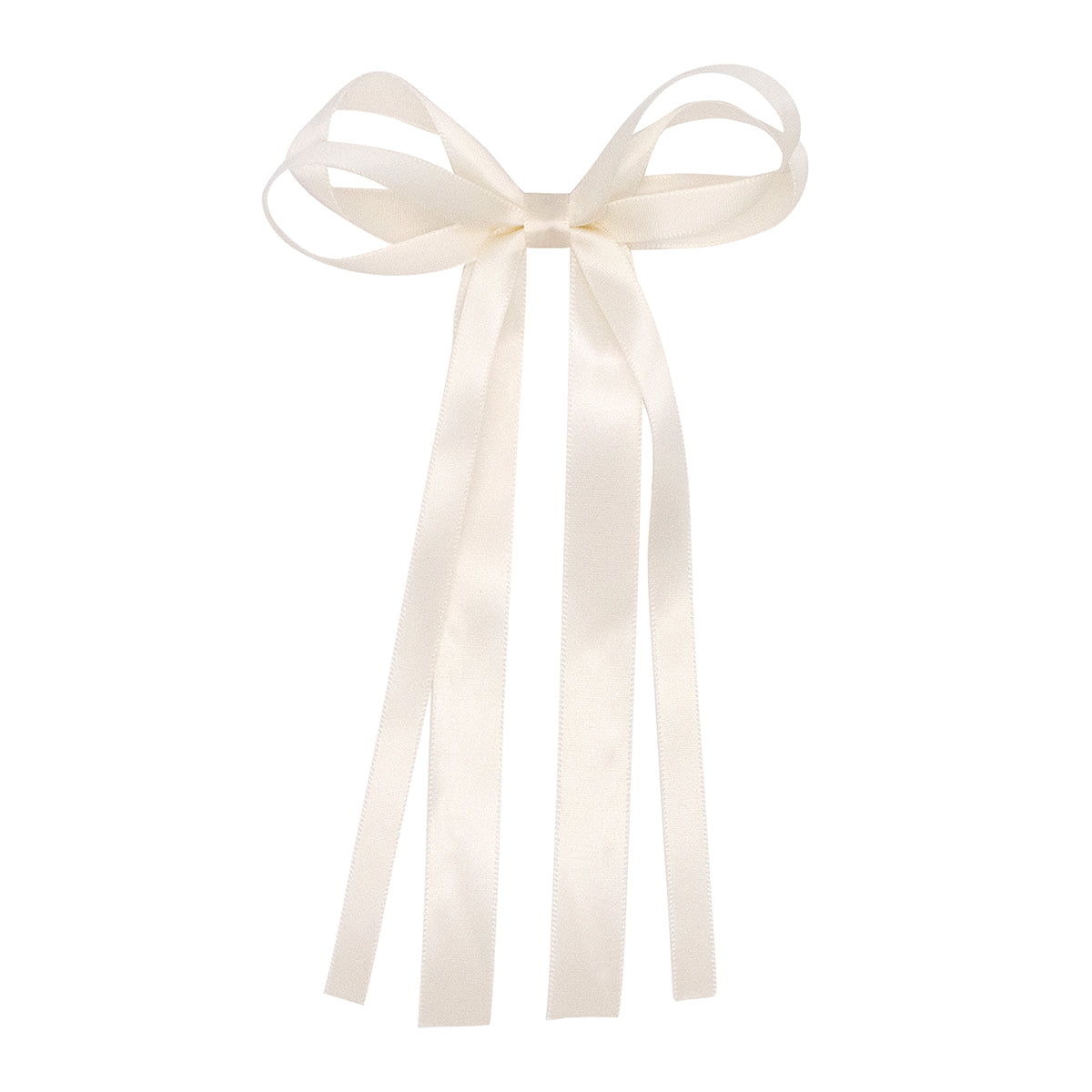 Antique White Mini Satin Double-Loop Streamer Bow by Wee Ones
